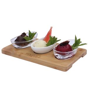 3 misky na bambusovom podnose Mitrus