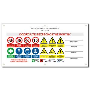 AREÁL STAVBY 2 SK bezpečnostný banner s logom firmy - 100x50 cm