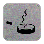 Ceduľka na dvere - Fajčiareň - piktogram, hliníková tabuľka, 80 x 80 mm