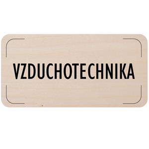 Ceduľka na dvere - Vzduchotechnika, drevená tabuľka, 160 x 80 mm