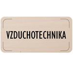 Ceduľka na dvere - Vzduchotechnika, drevená tabuľka, 160 x 80 mm