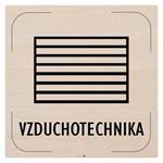 Ceduľka na dvere - Vzduchotechnika - piktogram, drevená tabuľka, 80 x 80 mm