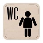 Ceduľka na dvere - WC muži, drevená tabuľka, 80 x 80 mm
