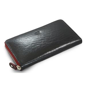 Černo-červená dámska kožená zipsová peňaženka