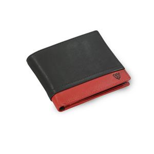 Černo-červená pánska kožená peňaženka
