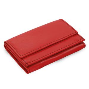 Červená dámska kožená mini peňaženka