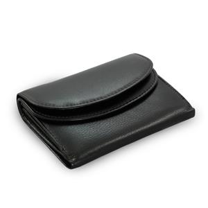 Čierna dámska kožená dvouklopnová peňaženka