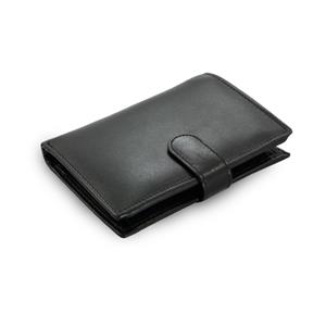 Čierna dámska kožená peňaženka - dokladovka