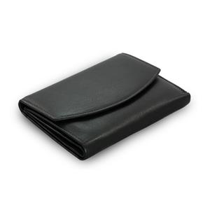 Čierna dámska kožená peňaženka s 2 klopnami