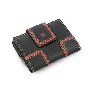 Čierna dámska kožená peňaženka se dvěma klopnami