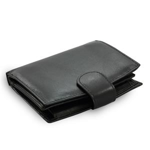 Čierna dámska kožená peňaženka so zápinkou