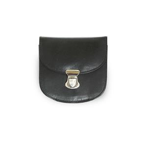 Čierna malá dámska kožená peňaženka so zámočkom