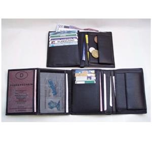 Čierna pánska kožená peňaženka - dokladovka
