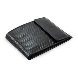 Čierna pánska kožená peňaženka s klopňou