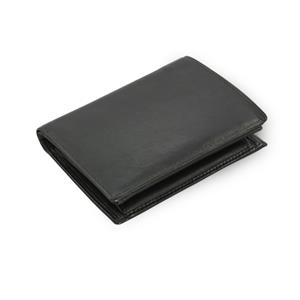 Čierna pánska kožená peňaženka so zaistením dokladov
