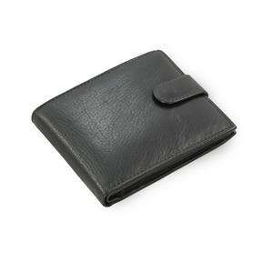 Čierna pánska kožená peňaženka so zápinkou