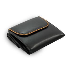 Čierno-hnedá dámska kožená peňaženka s 2 klopničkami