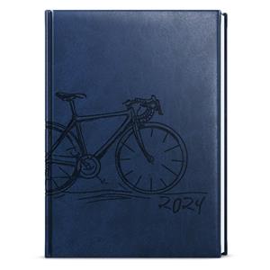 Denný diár 2024 Adam Vivella s ražbou B6 - Modrá - Bicykel