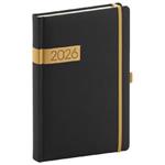 Denný diár 2026 A5 Twill - čierno-zlatá