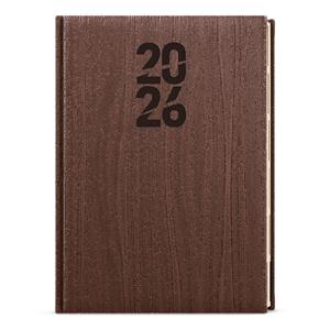 Denný diár 2026 Ctirad s výsekom Wood A5 - hnedá
