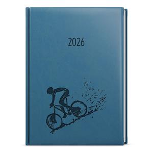 Denný diár 2026 David Vivella s razbou A5 - petrolejová - Bicykel