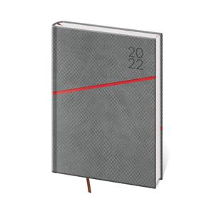 Denný diár A5 2022 Grife - sivo/červená