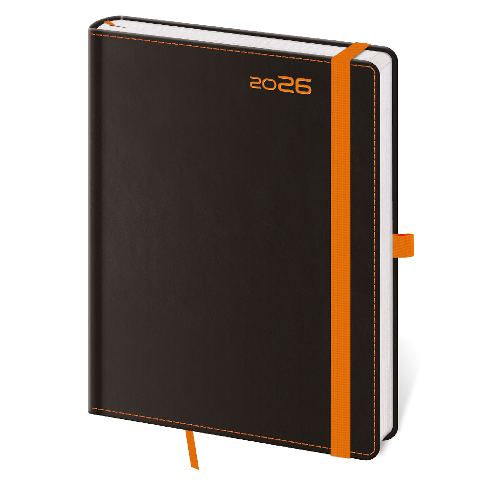Denný diár A5 2026 Black Orange