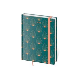 Denný diár B6 2022 Vario s gumičkou - Leaves