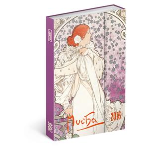 Diár Alfons Mucha týždenný B6 magnetický 2016