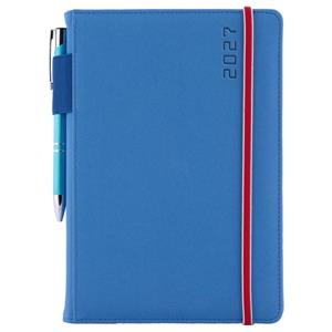 Diář AMOS týdenní speciál A5 2027 - modrá/červená gumička