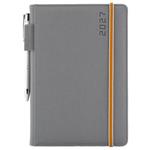 Diár AMOS týždenný špeciál A5 2027 - sivá/oranžová gumička