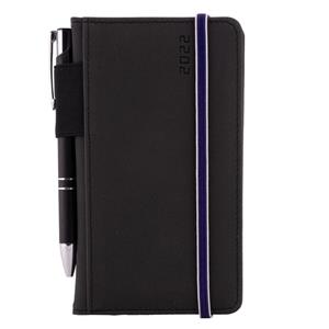 Diár AMOS týždenný vreckový 2022 polský - čierna/modrá gumička