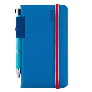 Diár AMOS týždenný vreckový 2022 polský - modrá/červená gumička