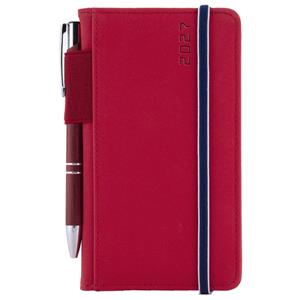 Diár AMOS týždenný vreckový 2027 polský - červená/modrá gumička