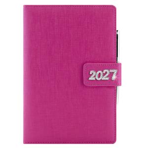 Diár BRILIANT denný B6 2027 - ružová