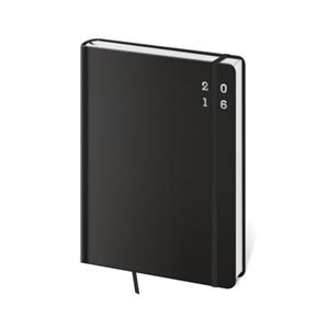 Diár denný 2016 A5 Cool s gumičkou - čierna