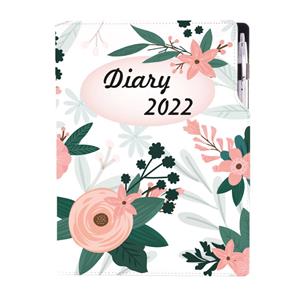 Diár DESIGN denný A4 2022 - Kvety