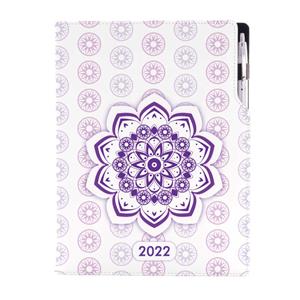 Diár DESIGN denný A4 2022 - Mandala fialový