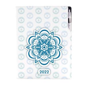 Diár DESIGN denný A4 2022 poľský - Mandala modrý