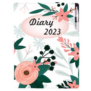 Diár DESIGN denný A4 2023 - Kvety