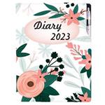 Diár DESIGN denný A4 2023 - Kvety