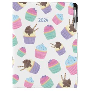 Diár DESIGN denný A4 2024 - Cupcake