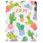Diár DESIGN denný A4 2025 - Kaktus