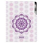 Diár DESIGN denný A4 2025 - Mandala fialový