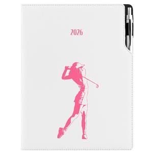 Diár DESIGN denný A4 2026 polský - biela - Golf žena