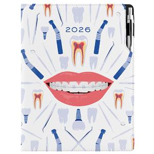 Diár DESIGN denný A4 2026 polský - biela - zubár