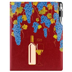 Diár DESIGN denný A4 2026 polský - bordová - Víno