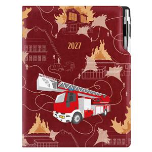 Diár DESIGN denný A4 2027 český - bordová - Hasič