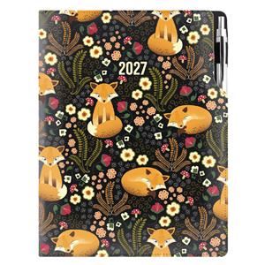 Diár DESIGN denný A4 2027 - čierna - Líška