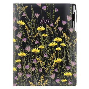 Diár DESIGN denný A4 2027 - čierna - Lúka